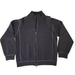 Belmondi Made in Italy Brown Wool Blend Full Zip Cardigan Sweater